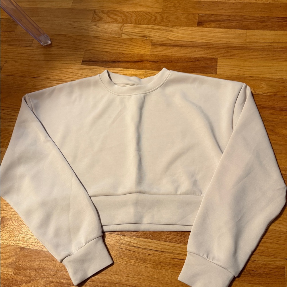 BuffBunny Cream Cropped Crewneck Sweatshirt